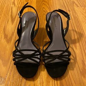 Black suede sandals - new